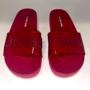 John John Chinelo Slide in Rosa Red